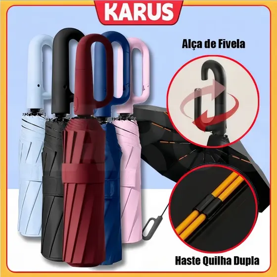 Guarda Chuva Portátil Automático À Prova De Vento Resistente A UV E Protetor Solar Grande Dobrável