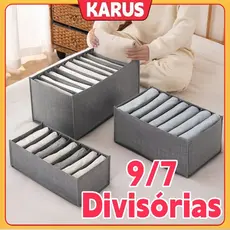 Caixa De Armazenamento 7/9 Divisórias Gaveta De Armário Meias Organizador De Guarda-Roupa