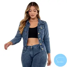 Jaqueta Feminina Jeans Lavagem Escura,Sâmara Fashion Variedades