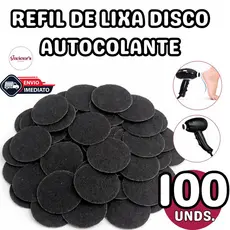 Kit 100 Refil Lixa Disco Moeda Pedicure Adesiva - 100 unidades