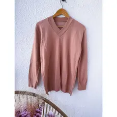 Blusa de tricô  gola V #MX-42 plus size básica manga longa inverno moda feminina