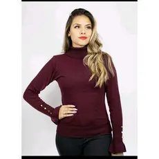 blusa trico #MX31 de inverno cacharrel com botão moda feminina