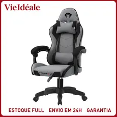 Cadeira Gamer Ergonômica Reclinável Tecido Respirável - Suporte 150kg, Apoio Lombar, Base Metálica