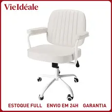 Cadeira de Escritório Giratória Retrô Couro Luxuosa, Ergonômica e Ajustável - Conforto para Diretor