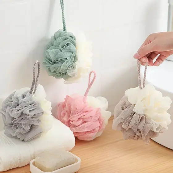 Esponja Bucha De Banho Bicolor De Nylon Macia Alta Qualidade