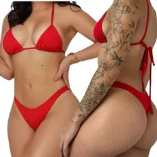 Biquíni Calcinha e Busto Asa Delta Animal Print Oncinha E Varias Cores Moda Verão Fio Dental