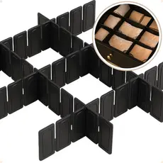 Kit com 36 Organizadores de Gaveta Modular PRETO