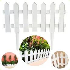 Kit 12 Cercas Plásticas para Jardim Brancas Tipo Inglês Decorativas Resistente Fácil Instalação