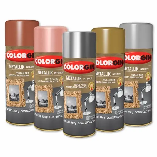 Tinta Spray Metallik Colorgin 350ml Em Cores Para Decoração E Artesanato 350ml