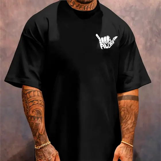 Camiseta Oversized Streetwear Masculina Gola Alta Aloha