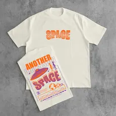Camiseta Oversized 100% algodão Malha Premium StreetWear Gola Alta Space Treino Estampa Nas Costas
