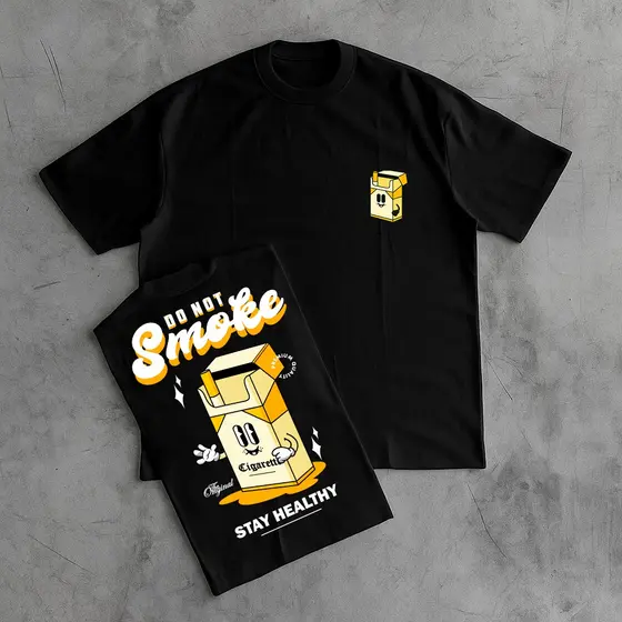 Camiseta Oversized 100% algodão Malha Premium StreetWear Gola Alta Estampada