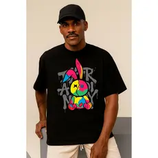 Camiseta Oversized Streetwear Masculina Gola Alta Surfista Larga Estilo Rua Skatista Larga Treino