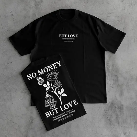 Camiseta Oversized 100% algodão Malha Premium StreetWear Gola Alta Money