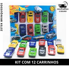 Kit Carrinhos Miniatura Coleção 12 Peças Brinquedo Para Meninos