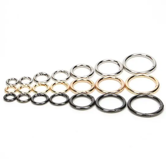 10 Argolas Premium Articulada Mosquetão 18/25/30/35mm Banho Zamac Dourado/Prata Bolsas Chaveiros