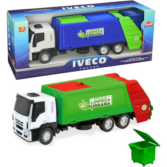 Caminhão Carrinho De Brinquedo Caminhão de Lixo Urbano Realista Abre Baú