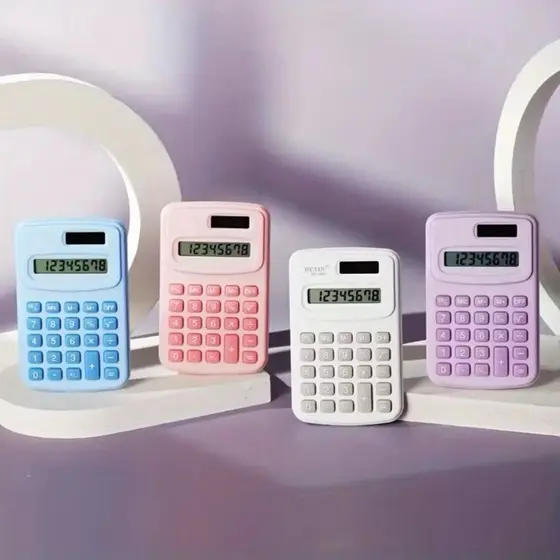 Mini Calculadora De Bolso Plástica De 8 Dígitos Portátil De Alta Qualidade - Cor Aleatoria