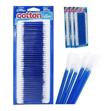Hastes Flexíveis Cotonetes Cotton Line Blister 120 Unidades