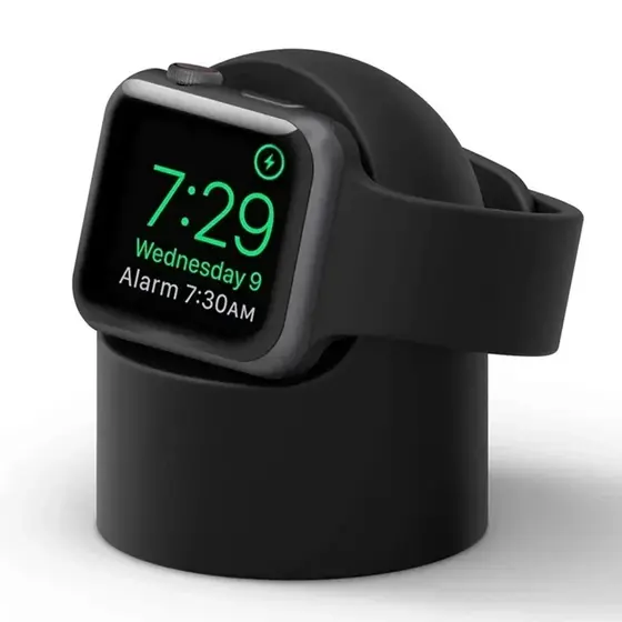 Suporte Carregador tipo Apple Watch – Dock de Mesa em Silicone para Smartwatch