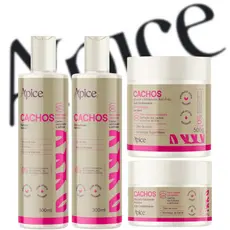 Kit Apice 4 Itens Cachos Linha Completa Apse - Creme, Shampoo, Condicionador e Máscara.