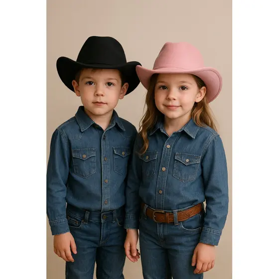 Chapéu Infantil Adulto Festa Junina Country Boiadeira Cowboy ana castela