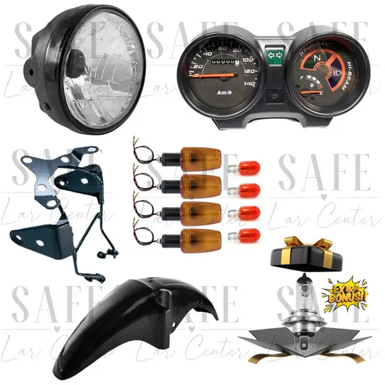 Combo Titan 150 Anos 2004 a 2008 Com Farol Completo/Painel Completo/4 Piscas /Paralama/Suporte Farol