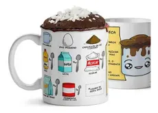 Xícara Cerâmica Receita Bolo De Caneca Fofo Ingredientes Nova Coleção