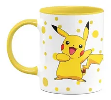 Caneca Xícara Cerâmica Desenho Jogo Pokémon Pikachu B Yellow Nova Coleção
