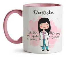 Caneca Xícara Presente Doutora Odontologia Dentista Morena