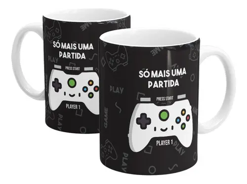Caneca Xícara Gamer Jogo Só Mais Uma Partida