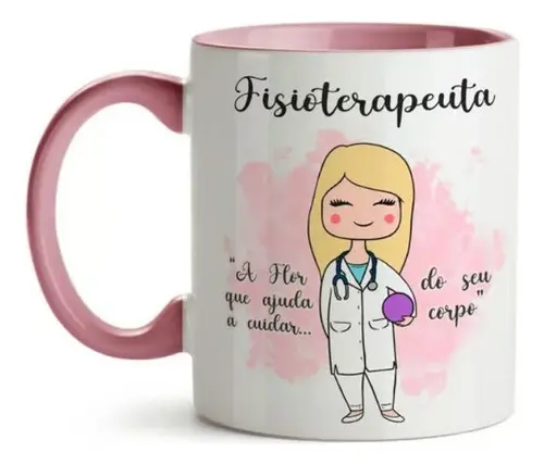 Caneca Xícara Fisioterapeuta Fisioterapia Presente Loira