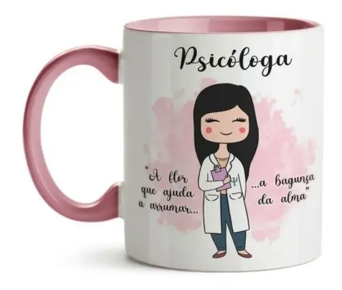 Caneca Xícara Psicologia Curso Profissão