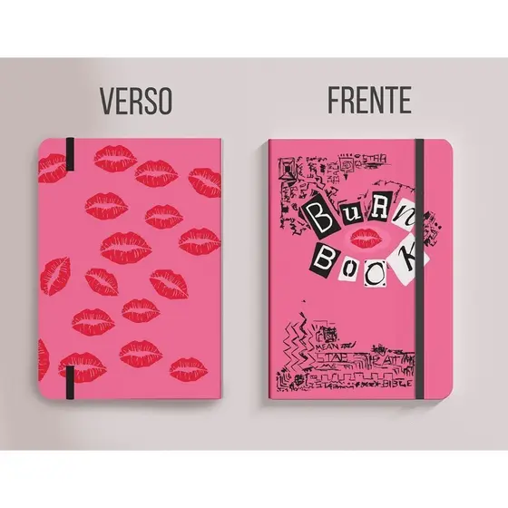 CadernO Fofo Sketchbook Capa Dura para Anotação ou desenho BURN BOOK MENINAS MALVADAS Aesthetic