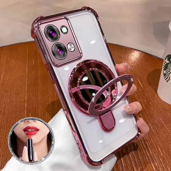 Capa Para Redmi 15C Novo Suporte Com Função De Espelho De Maquiagem material Importado À Prova De Choque Macia Celular