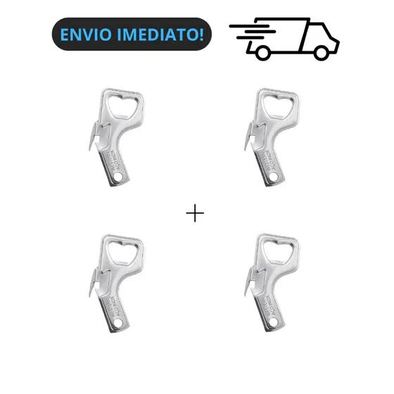 KIT 4 PÇA Abridor de Lata,Garrafa Multifuncional 8cm aço inox