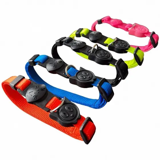 coleira de pescoço pet para gato neon regulável ideal para felinos