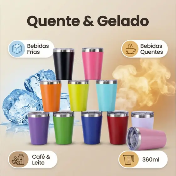 Copo térmico de aço inoxidável 360ml,copo de cerveja doméstico, copo de leite, copo de café (Excelente qualidade)