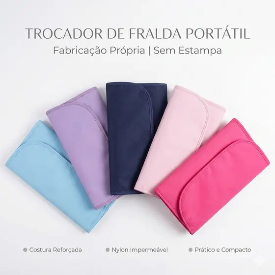 Trocador Portátil Impermeável para Bebê Dobrável Acolchoado