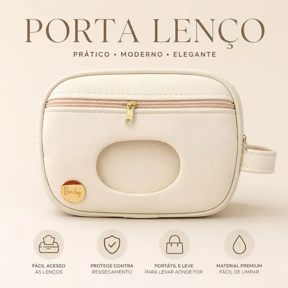Porta lenços e necessaire pra fraldas e pomadas impermeável elegante