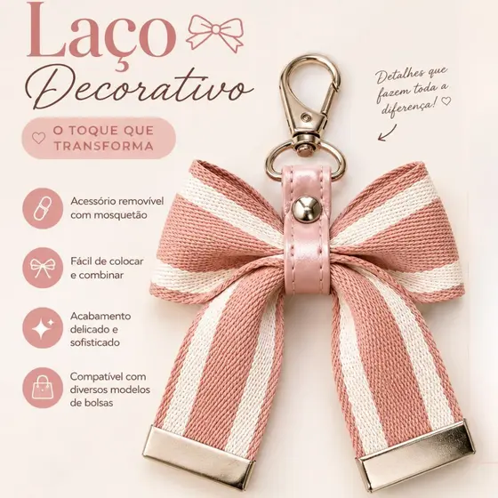 Laço chaveiro para bolsa de bebe, acessório para bolsa ou mochila
