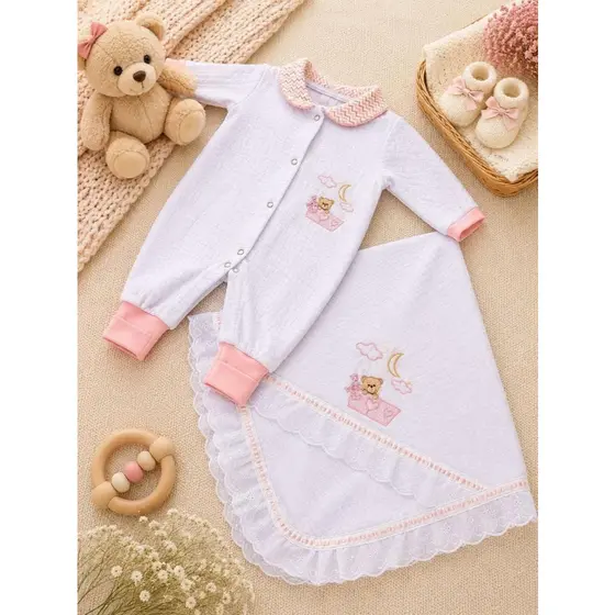Saída Maternidade Bebê RN Roupa Recém Nascido Luxo Enxoval Menino Menina