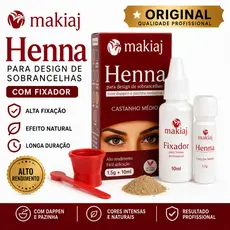Henna Para Sobrancelhas Makiaj Original Alta Fixação Com Fixador Escolha a Cor