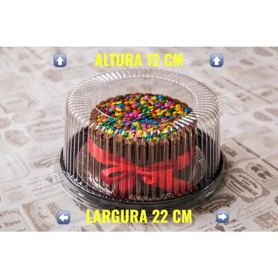 10~25 Embalagens para Bolo Torta boleira Caseiro (Ref. bolo G-50 prato 22cm tampa 12cm altura)