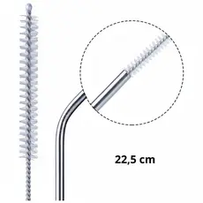 Kit 3 Escovas Flexíveis Para Limpeza Profunda de Canudos Reutilizáveis 22,5 cm Inox E Nylon