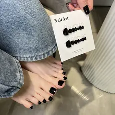 Dedo do pé imprensa em unhas preto Toen unhas usar unhas todos os dias All-Match clareamento temperamento High-End senti