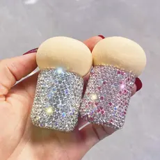 Beauty Blender Almofada de cabeça de cogumelo cravejada de diamantes Puff macio úmido seco Água de imersão de dupla util