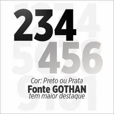 Kit com 4 Números Residenciais em ACM 12cm - Preto ou Prata - Pronto com dupla face