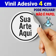 150 Adesivos Vinil (pode molhar) 4cm para Rotulos e Etiquetas - Adesivo Branco ou Transparente