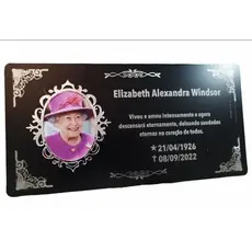 Placa para Lápide Especial 50x35cm em Aluminio com Gravação a Laser